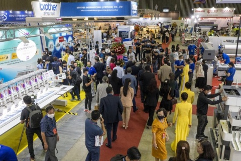 越南胡志明纺织面料服装展览会展会现场图片