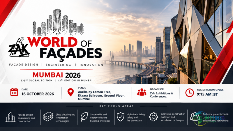Zak World of Façades 2026在孟买开幕,聚焦幕墙设计与工程